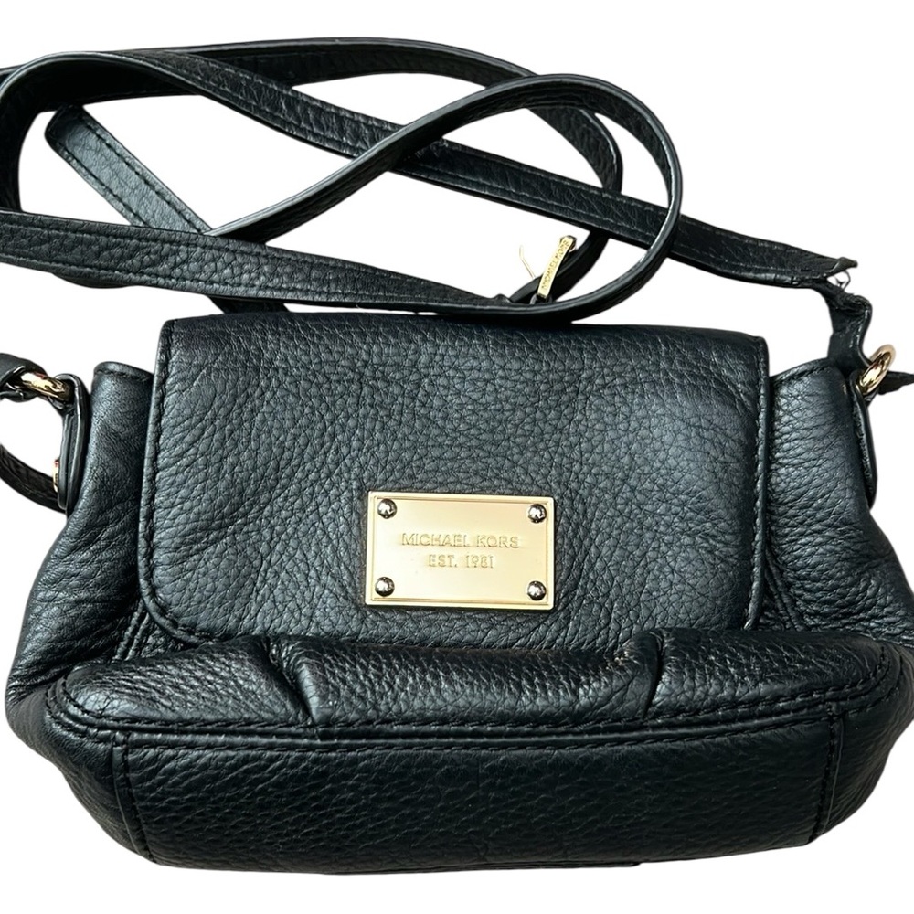 Michael Kors Black Pebbled Leather Crossbody Bag
